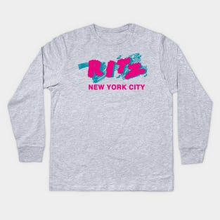 RITZ CREW NYC -LARGE BACK LOGO T-shirts Kids Long Sleeve T-Shirt